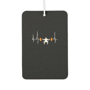 Barbell Weightlifting Heartbeat Bodybuilding Air Freshener