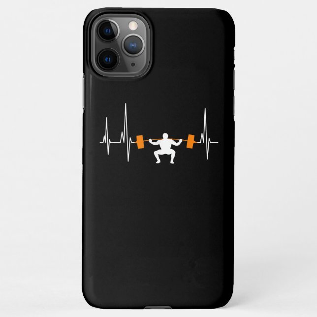 Barbell Weightlifting Heartbeat Bodybuilding Cool iPhone Case (Back)