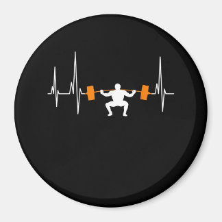 Barbell Weightlifting Heartbeat Bodybuilding Cool Magnet