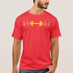 Barbell Weightlifting Heartbeat Bodybuilding Weigh T-Shirt