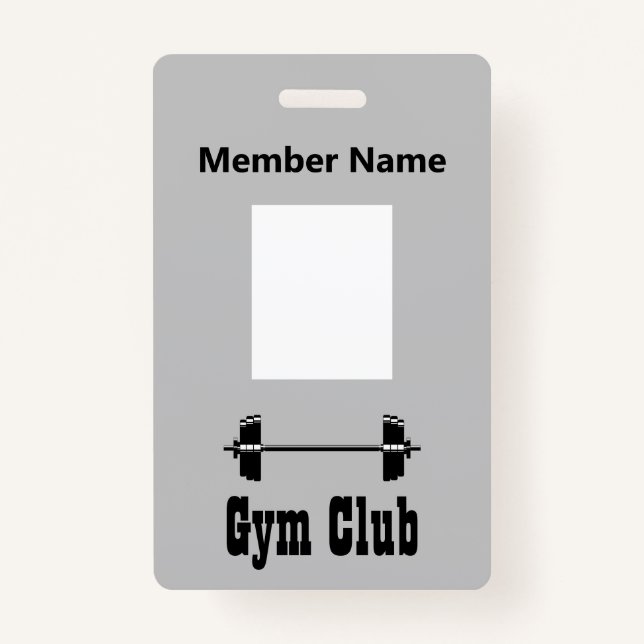 Barbell workout gym silhouette badge (Front)