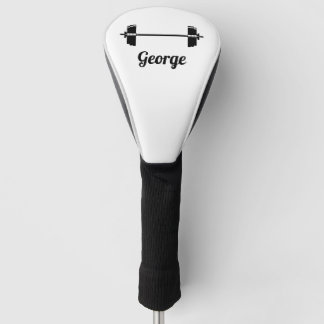 Barbell workout gym silhouette golf head cover