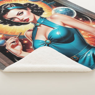 Barbenheimer Retro Fusion Atomic Age Fashion Sherpa Blanket