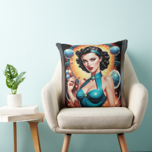 Barbenheimer Retro Fusion Atomic Age Fashion Throw Pillow