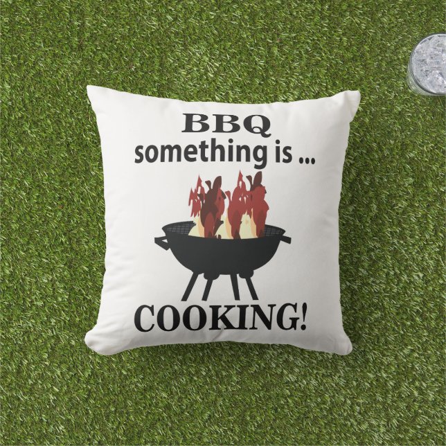 Barbeque Cook Funny BBQ  Outdoor Pillow (Grass)