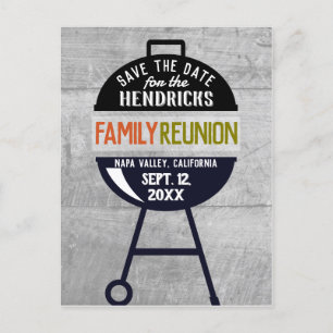 Barbeque Family Reunion Save the Date Postcard