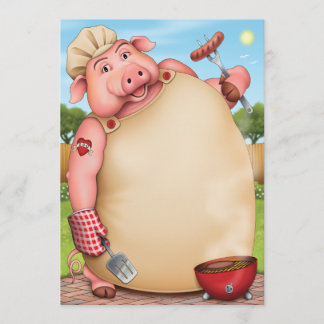 Barbeque Party Invitations, BBQ Stationery Invitation