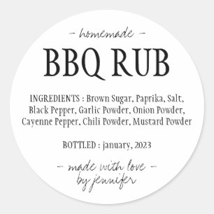 Barbeque Seasoning BBQ Rub Classic Round Sticker