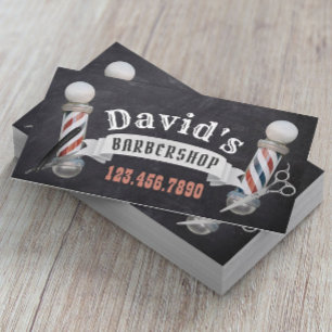 Barber Barbershop Hair Stylist Vintage Chalkboard Business Card