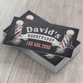 Barber Barbershop Hair Stylist Vintage Chalkboard Business Card