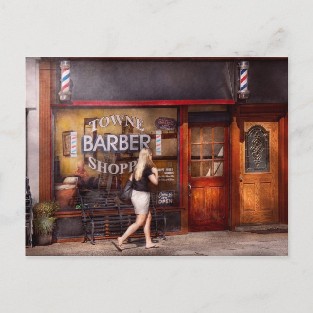 Barber - Barbershop - Time for a haircut Postcard (Front)