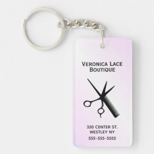 Barber Beautician Design Blue Keychain