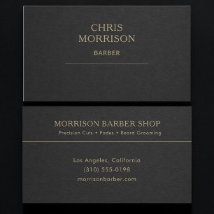 Barber Black Gold Professional Business Card