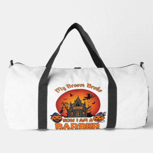Barber Broom Broke Halloween Pumpkin Clipper Haunt Duffle Bag