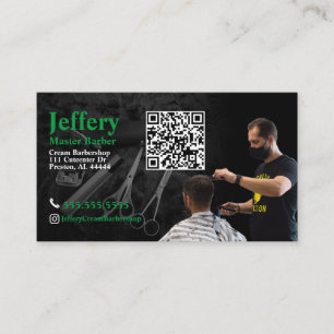 Barber Business Card with QR Code