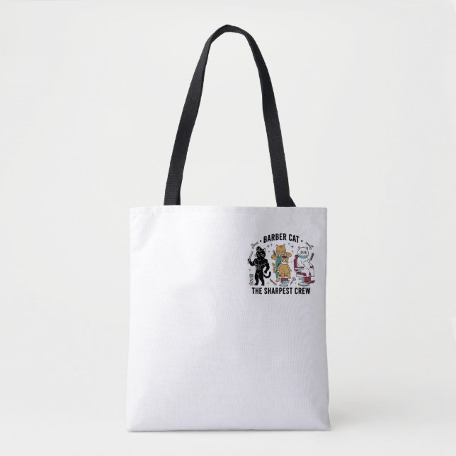Barber Cat Sharpest Crew - Premium Artistic Tote B (Front)