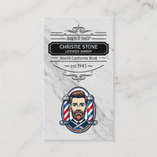 Barber Clean Cut   Barber Poles Business Card