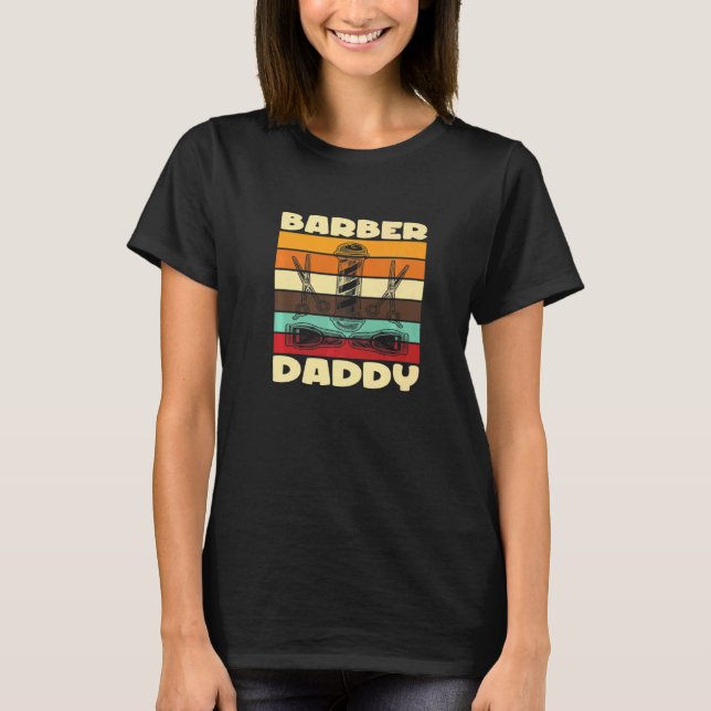 Barber Daddy I Barber Beards Barman Mustache Premi T-Shirt (Front)