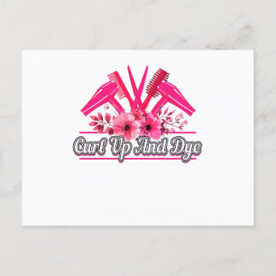 Barber Design, Scissors, Comb, Hair Dryer Postcard