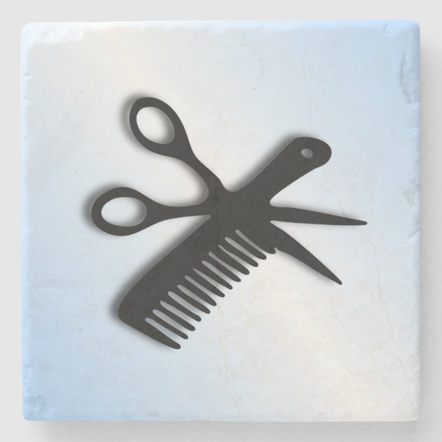 Barber Design Stone Coaster (Front)