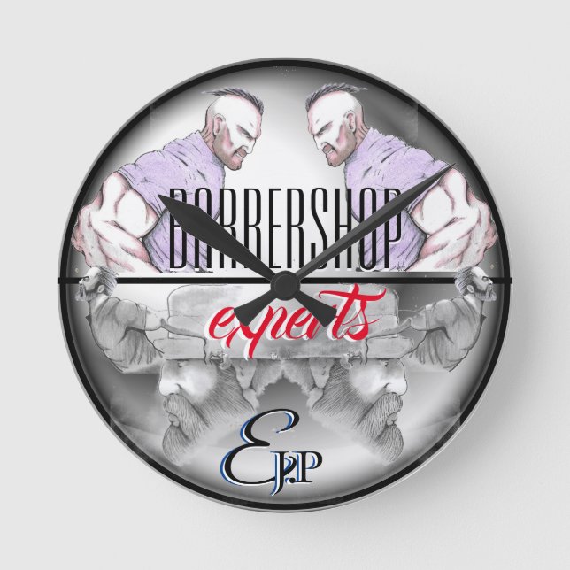 barber drawing round clock (Front)