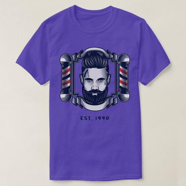 Barber Est1990 Design T-Shirt (Design Front)