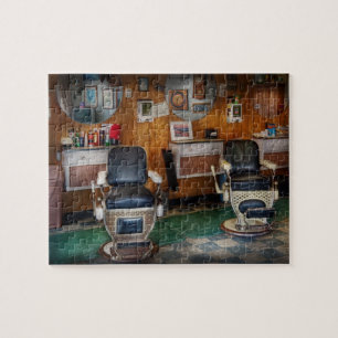 Barber - Frenchtown, NJ - Two old barber chairs  Jigsaw Puzzle