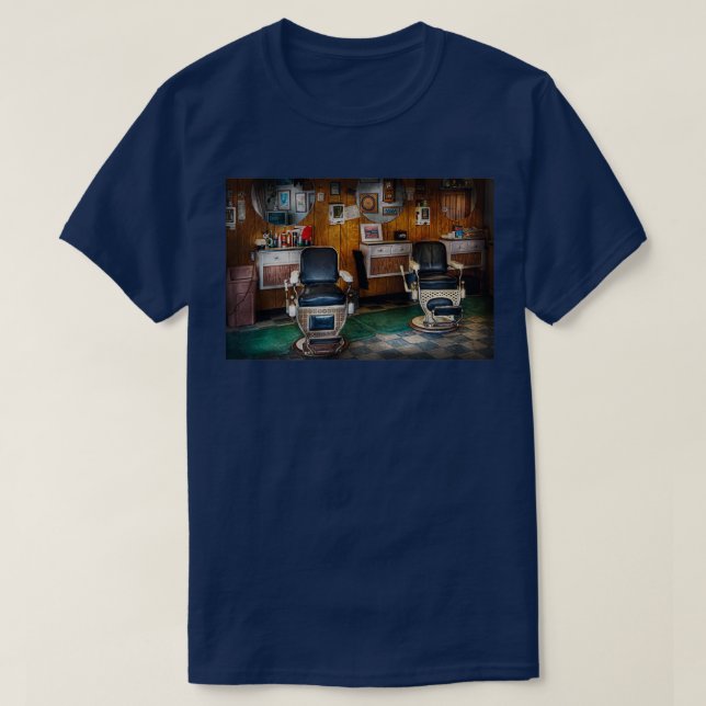 Barber Frenchtown NJ Two old barber chairs T-Shirt (Design Front)