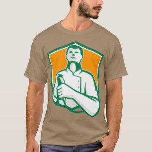 Barber Hair Clipper Scissors Shield Retro T-Shirt