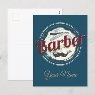 Barber Hair Hustler Hairdresser Retro Hairstylist Holiday Postcard