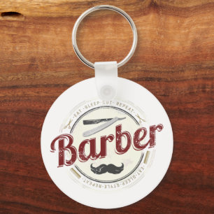 Barber Hair Hustler Hairdresser Retro Hairstylist Keychain