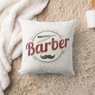 Barber Hair Hustler Hairdresser Retro Hairstylist Throw Pillow