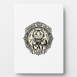 Barber Hair Salon Cat Funny Cat Graphic - Barber H Plaque