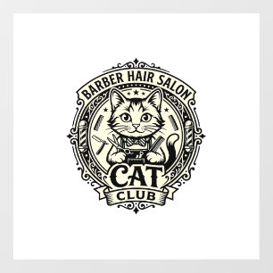 Barber Hair Salon Cat Funny Cat Graphic - Barber H Window Cling