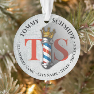 Barber Hair Shop King Crown Barber Pole Hair Salon