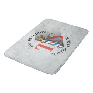 Barber Hair Shop King Crown Barber Pole Hair Salon Bath Mat