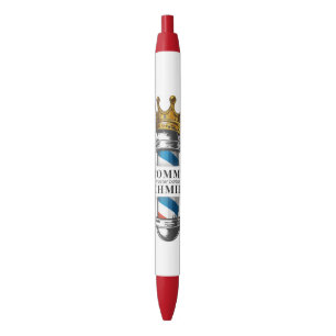 Barber Hair Shop King Crown Barber Pole Hair Salon Black Ink Pen
