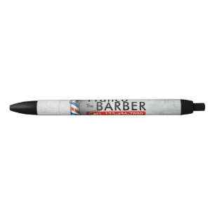 Barber Hair Shop King Crown Barber Pole Hair Salon Black Ink Pen