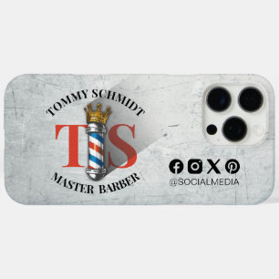 Barber Hair Shop King Crown Barber Pole Hair Salon iPhone 16 Pro Max Case