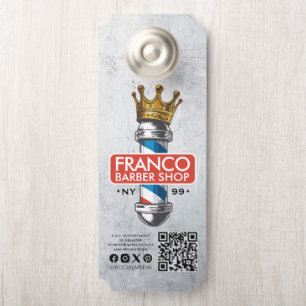 Barber Hair Shop King Crown Barber Pole Hair Salon Door Hanger