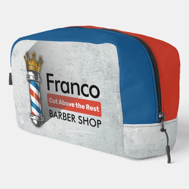 Barber Hair Shop King Crown Barber Pole Hair Salon Dopp Kit (Right Corner)