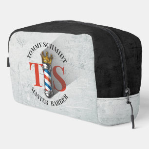 Barber Hair Shop King Crown Barber Pole Hair Salon Dopp Kit