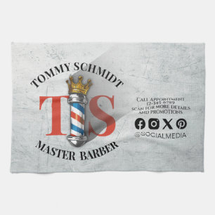 Barber Hair Shop King Crown Barber Pole Hair Salon Kitchen Towel
