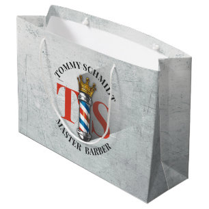 Barber Hair Shop King Crown Barber Pole Hair Salon Large Gift Bag