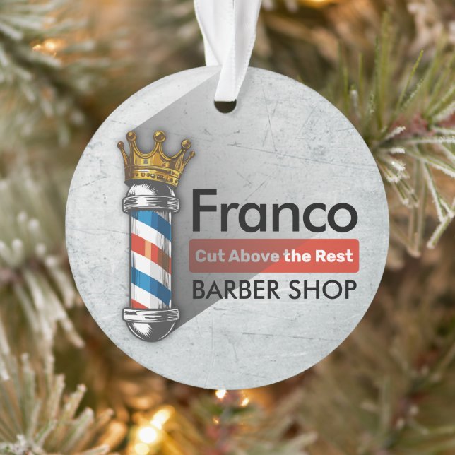 Barber Hair Shop King Crown Barber Pole Hair Salon Ornament (Tree)
