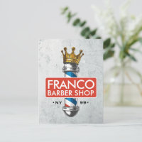 Barber Hair Shop King Crown Barber Pole Hair Salon