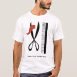 Barber Hairdresser Business T-Shirt<br><div class="desc">Scissors and comb,  perfect for barbers,  stylists or hairdressers. Original art by Nic Squirrell.  Change the name and text to customize.</div>