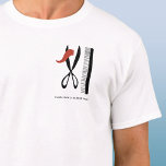Barber Hairdresser Business T-Shirt<br><div class="desc">Scissors and comb, perfect for barbers, stylists or hairdressers. Original art by Nic Squirrell. Change the name, text and image to customize. Great worn by staff or to sell or use as a promotional giveaway to clients and customers.</div>