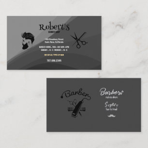 Barber Hairstylist Scissors Hair Silhouette  Business Card
