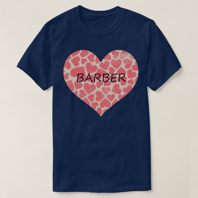 Barber Heart I love my barber T-Shirt (Design Front)